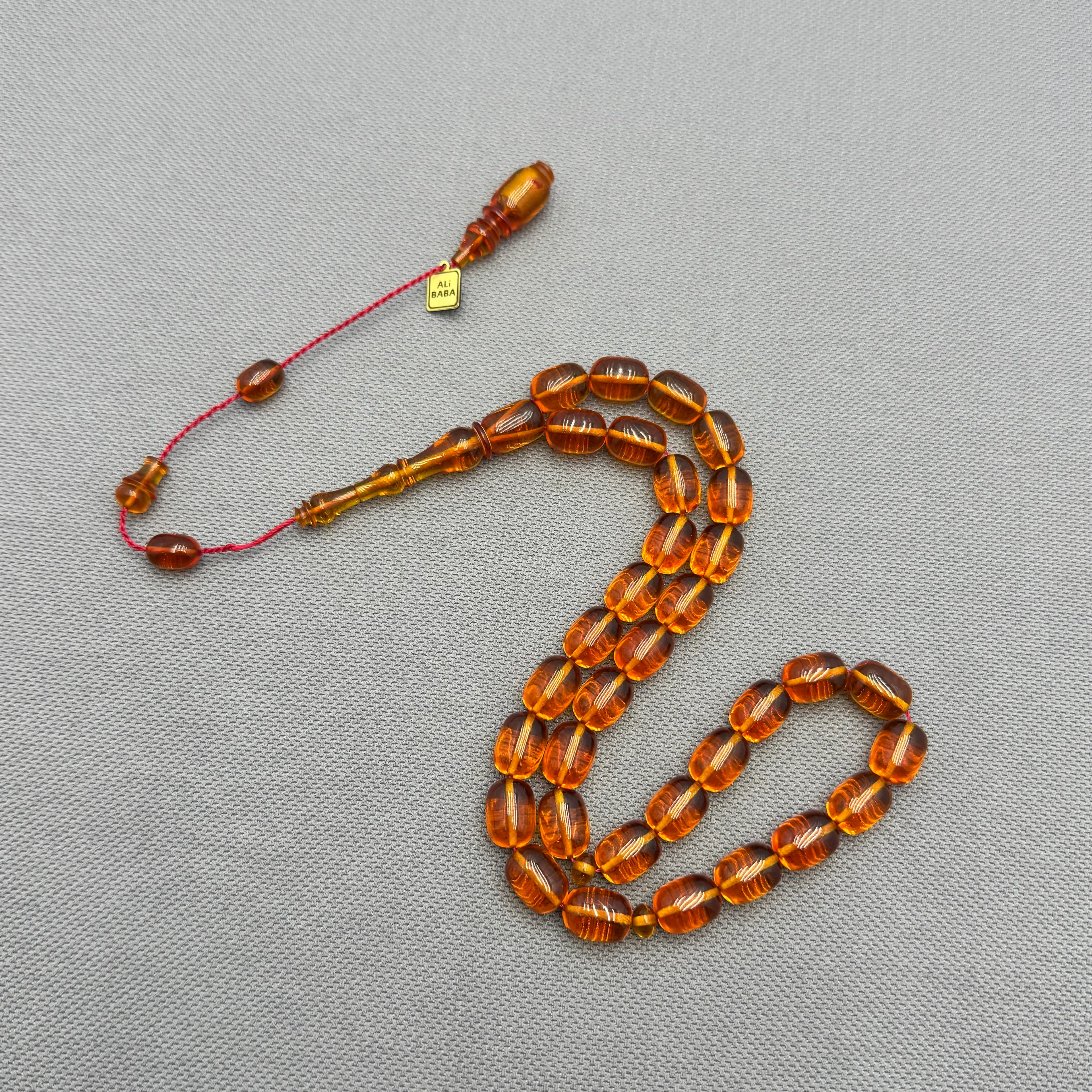 Alibaba Usta İşçilikli Kapsül Kesim Ateş Kehribar Tespih